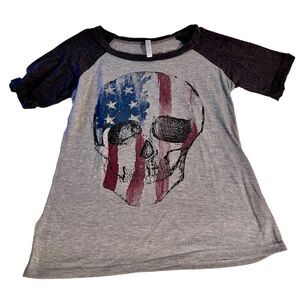 Bena J Americana Skull T Shirt Size Small